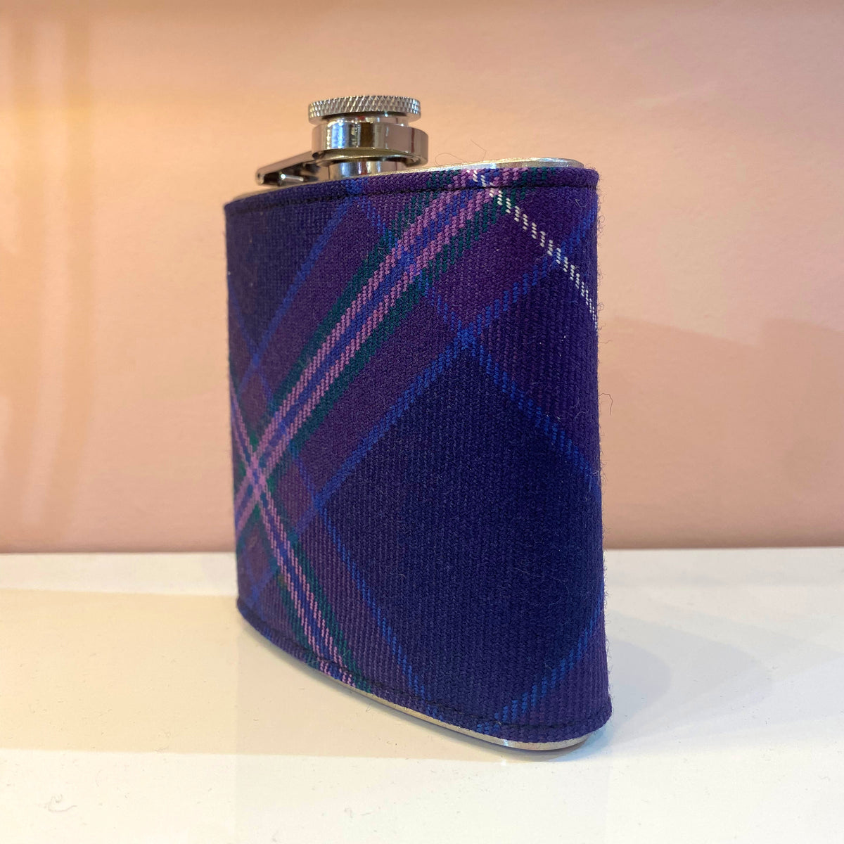 Tartan 6oz Hip Flask - Scottish Heather image 2
