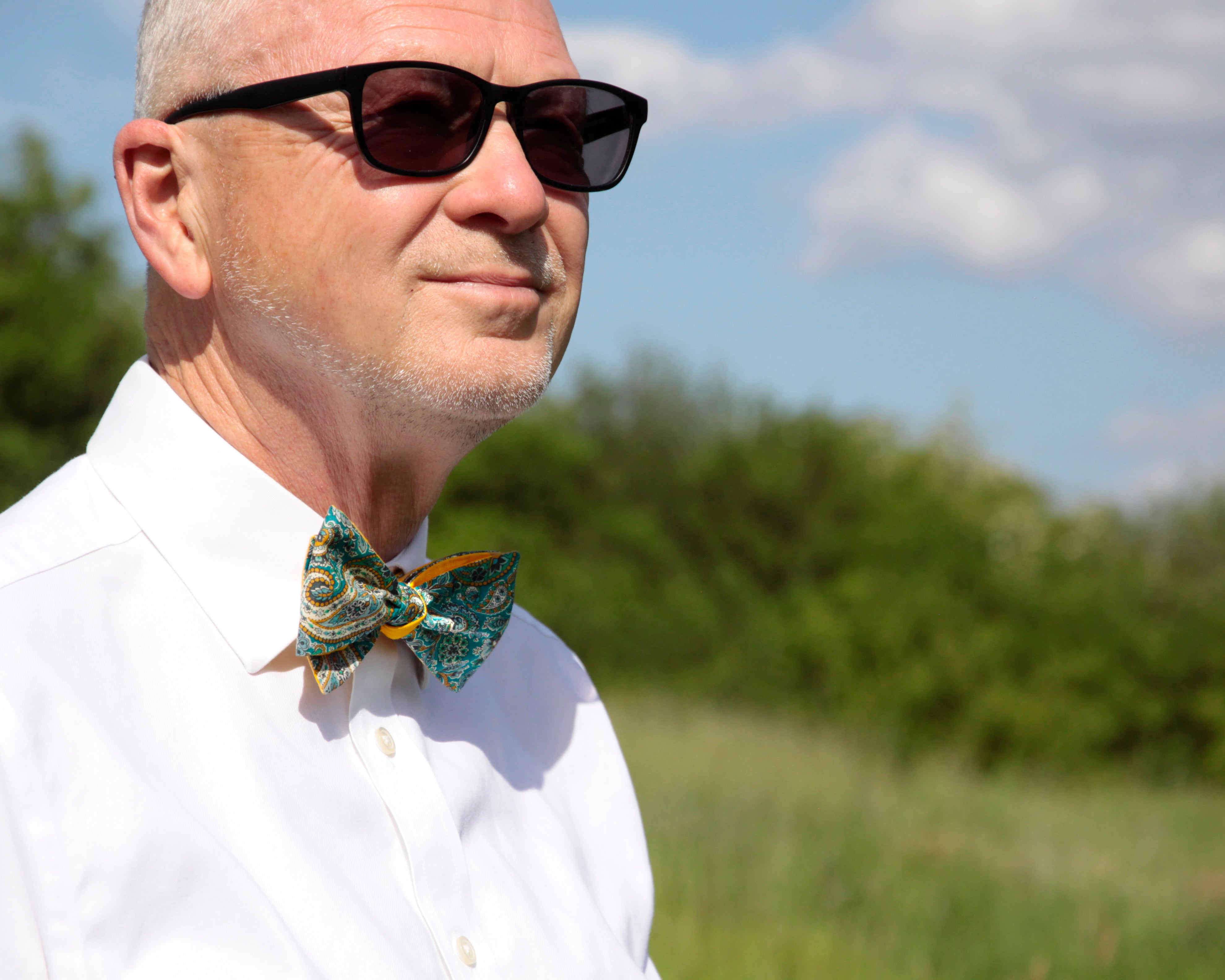 Green Paisley Liberty Cotton Bow Tie