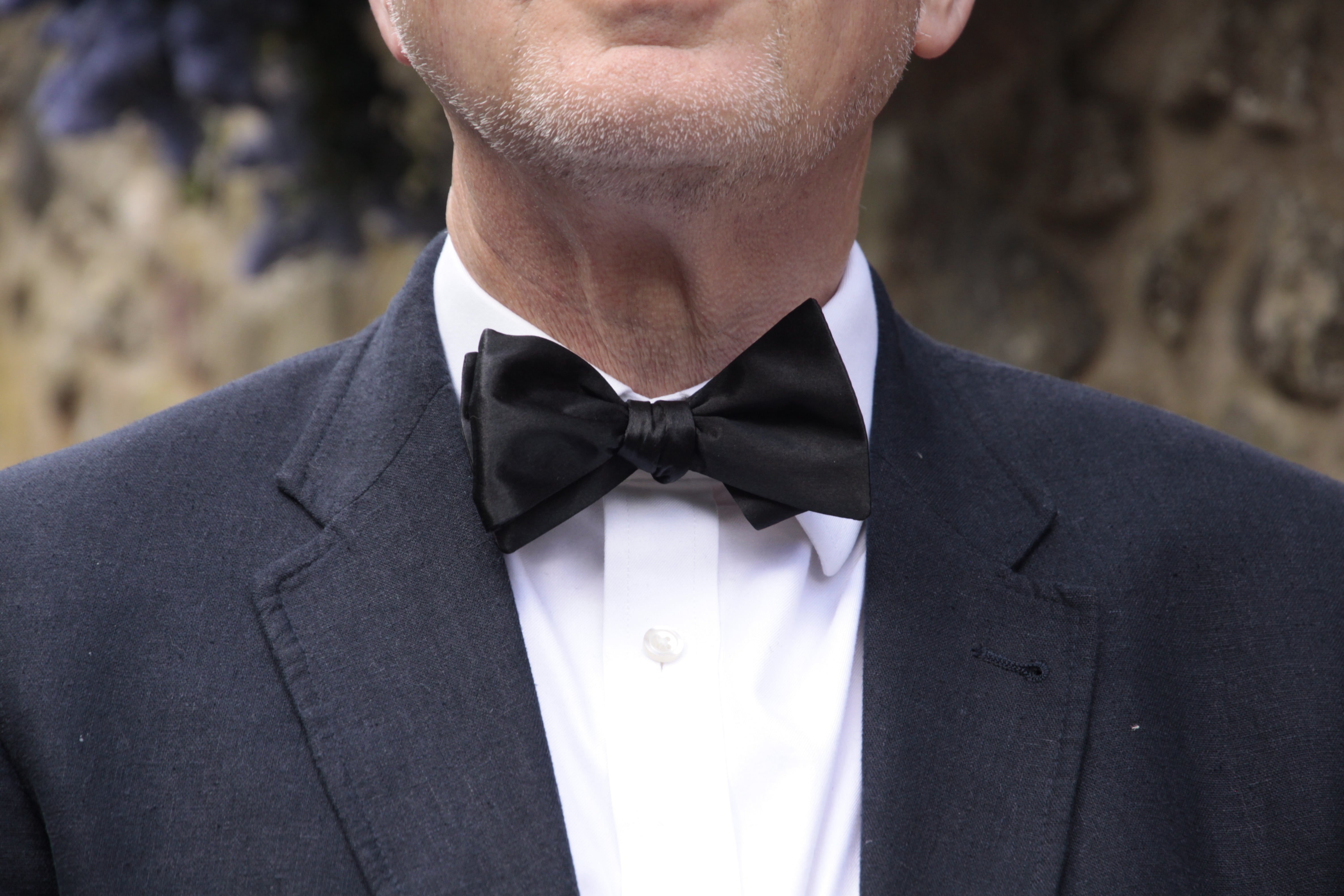 Plain Black Silk Bow Tie