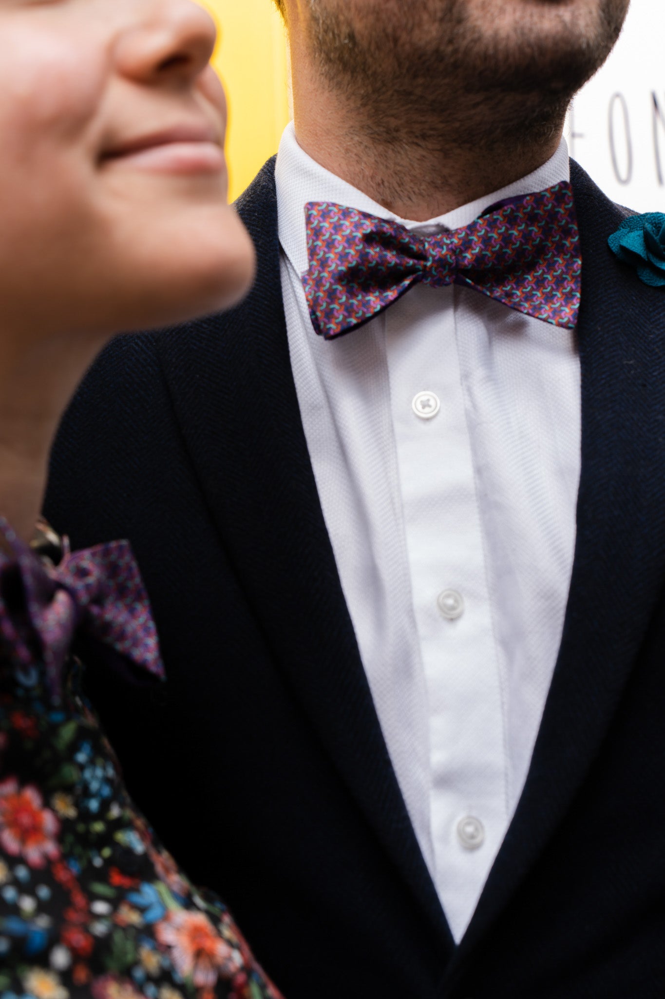 Purple Poly Silk Bow Tie