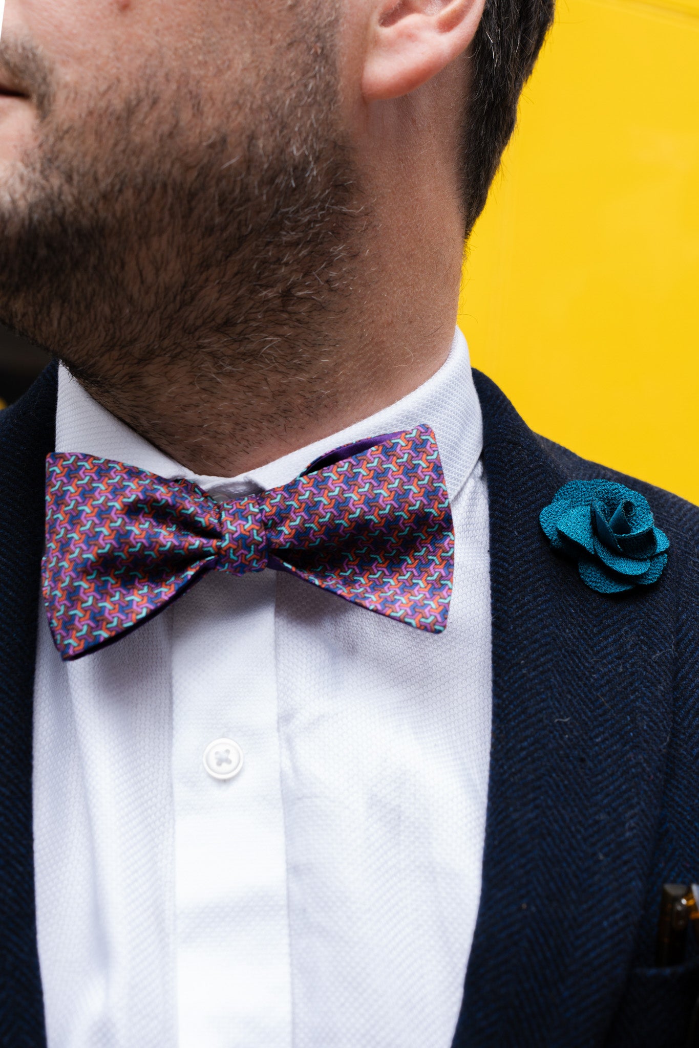 Purple Poly Silk Bow Tie