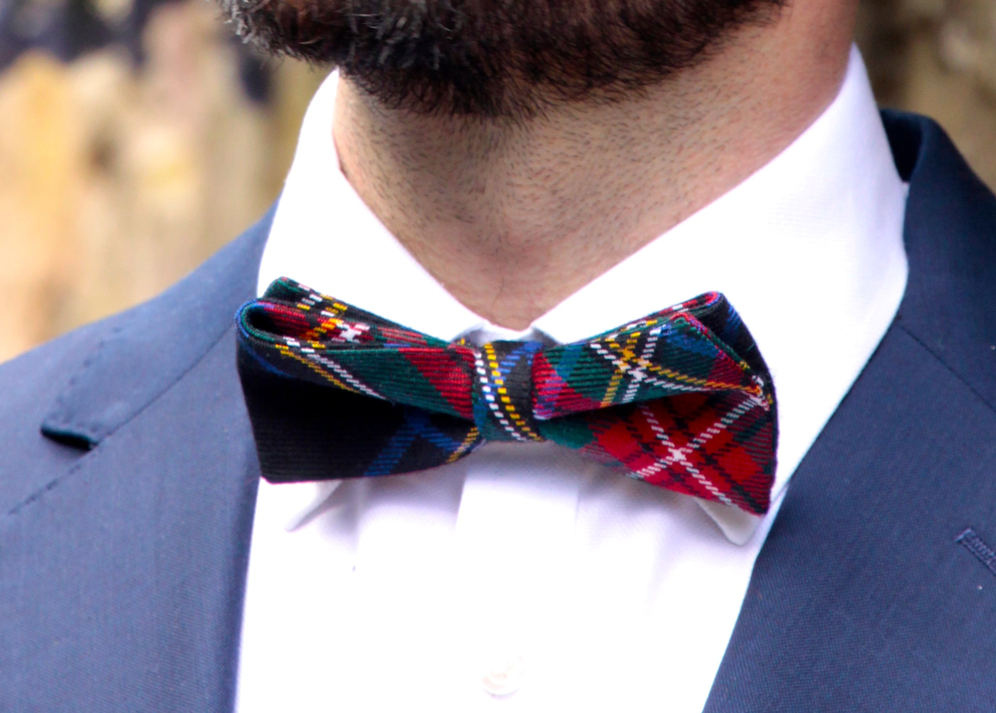 Stewart Black Tartan Bow Tie