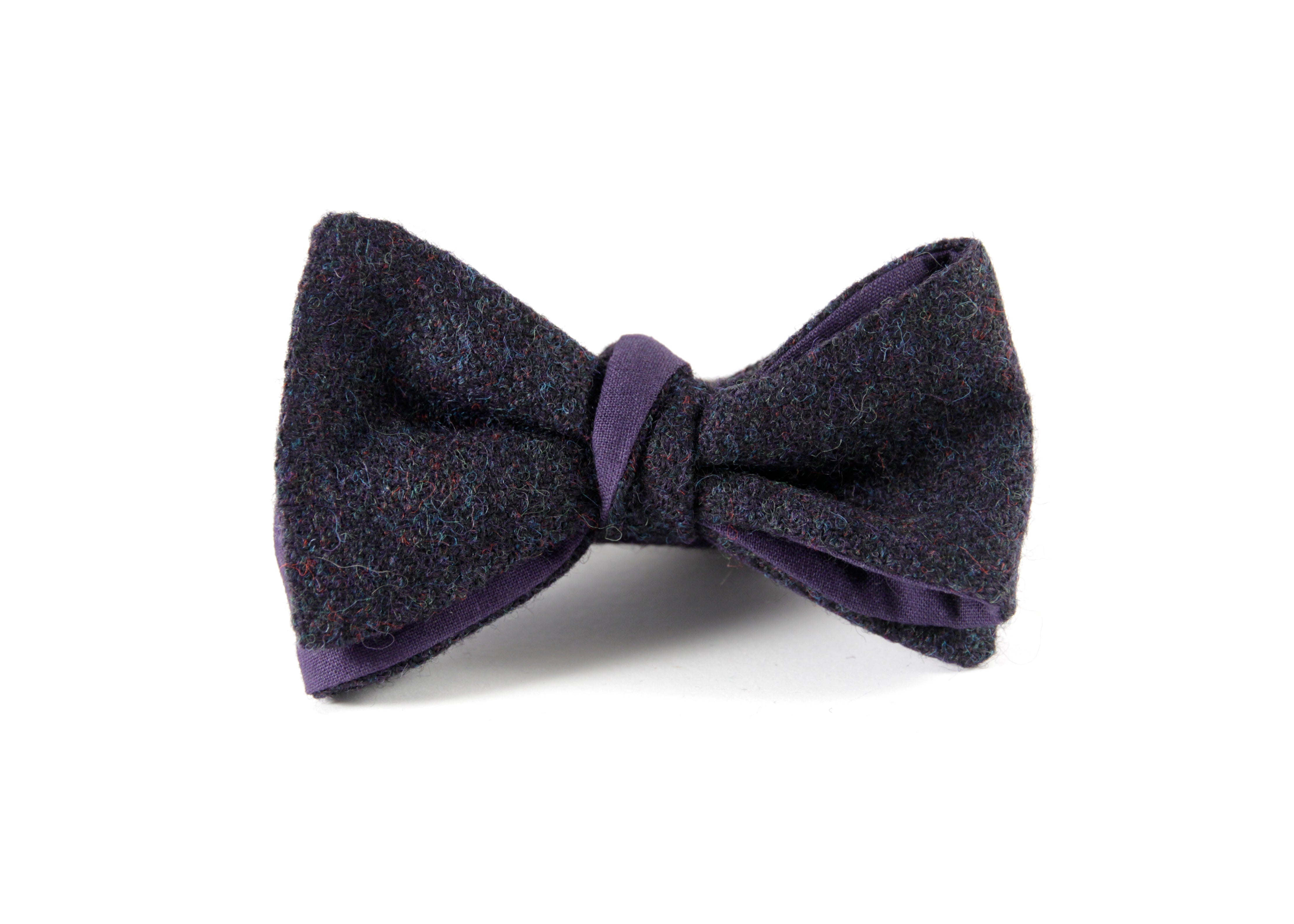 Navy Herringbone Tweed Bow Tie