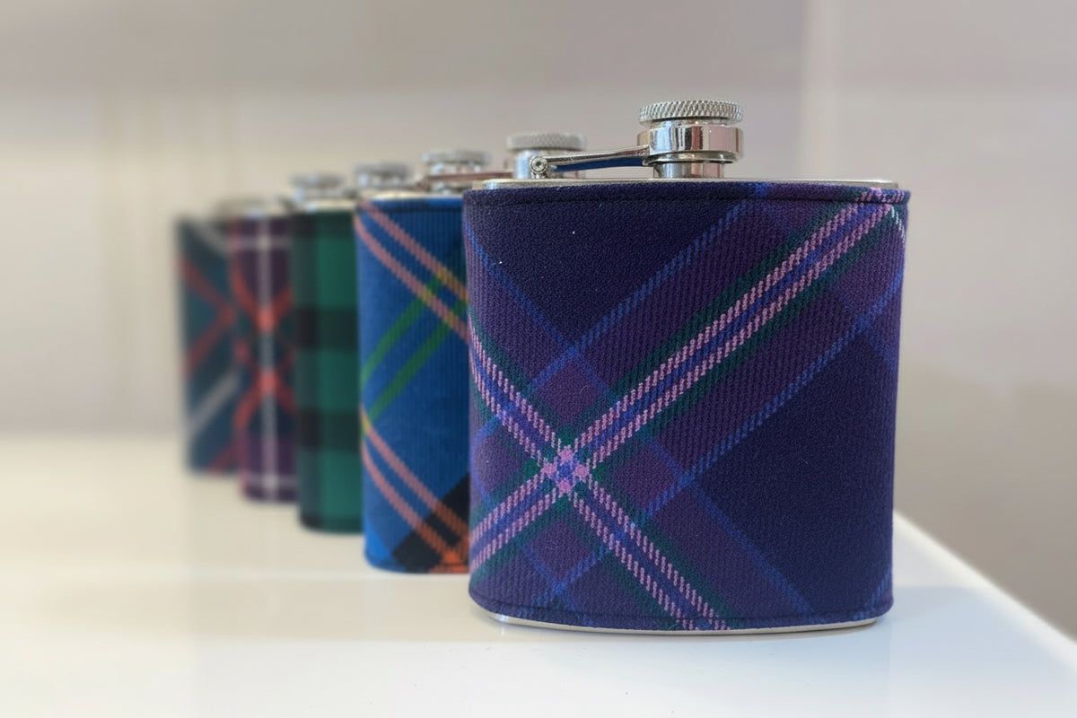 Tartan 6oz Hip Flask - Cornish National image 1