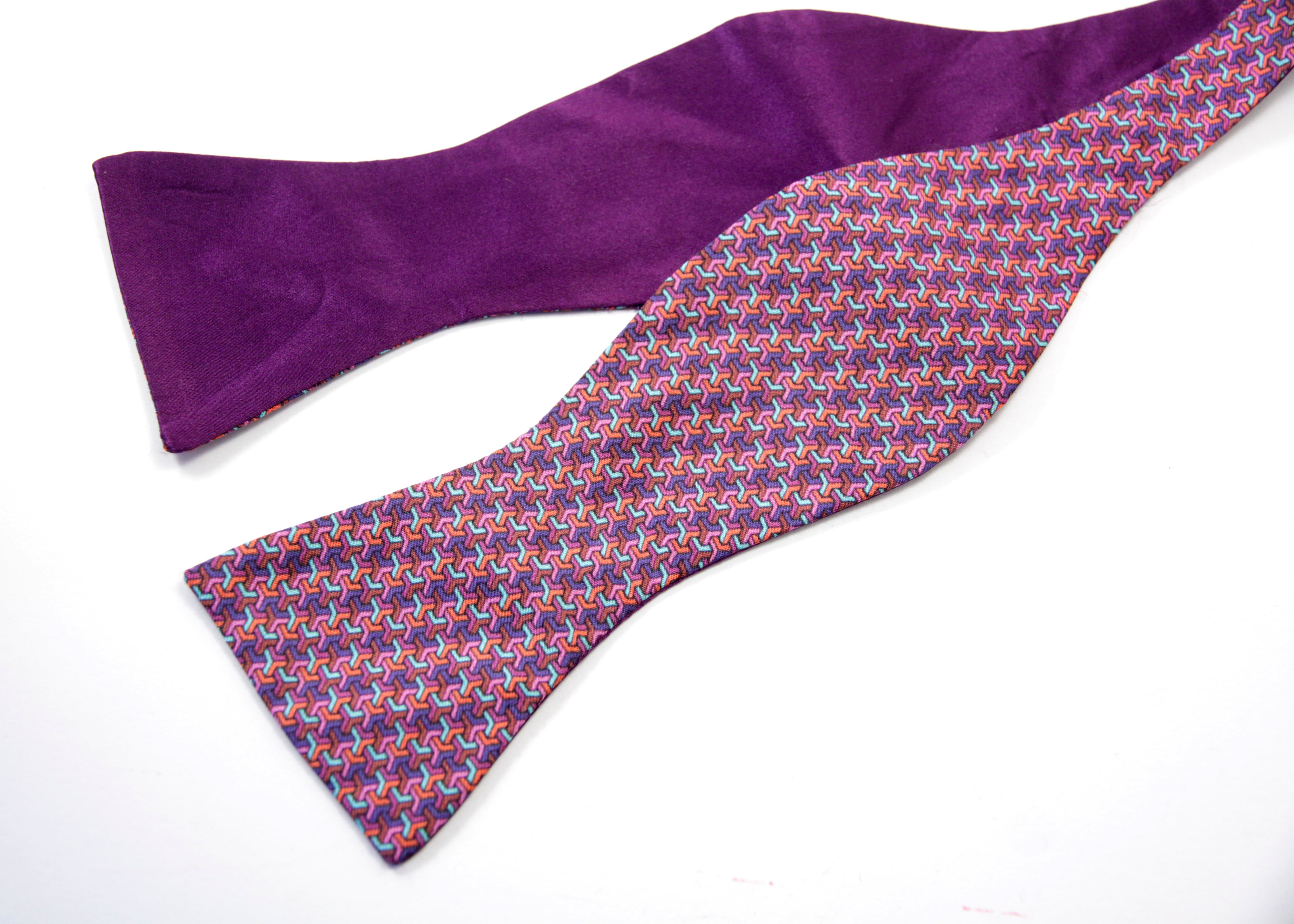 Purple Poly Silk Bow Tie
