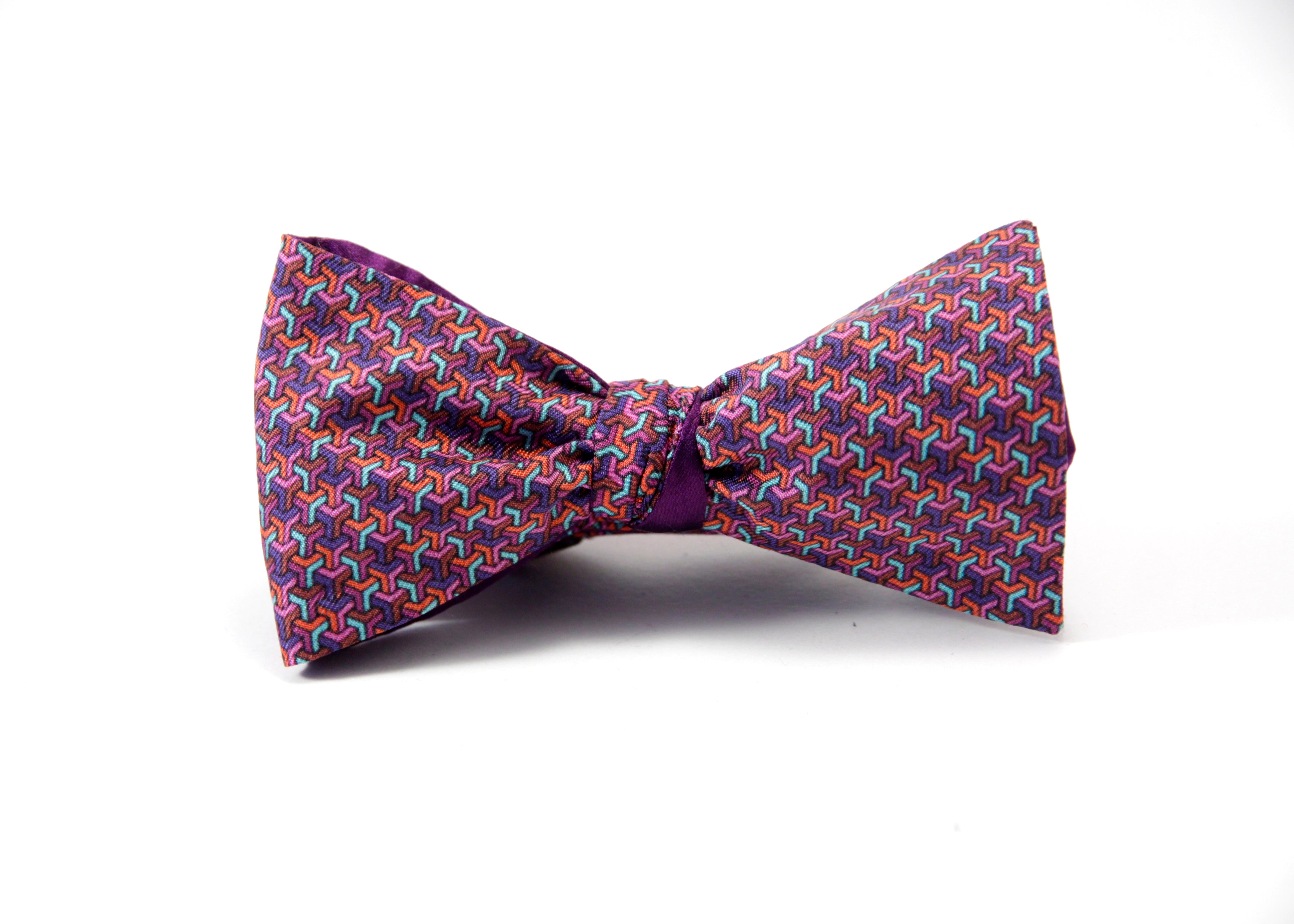Purple Poly Silk Bow Tie