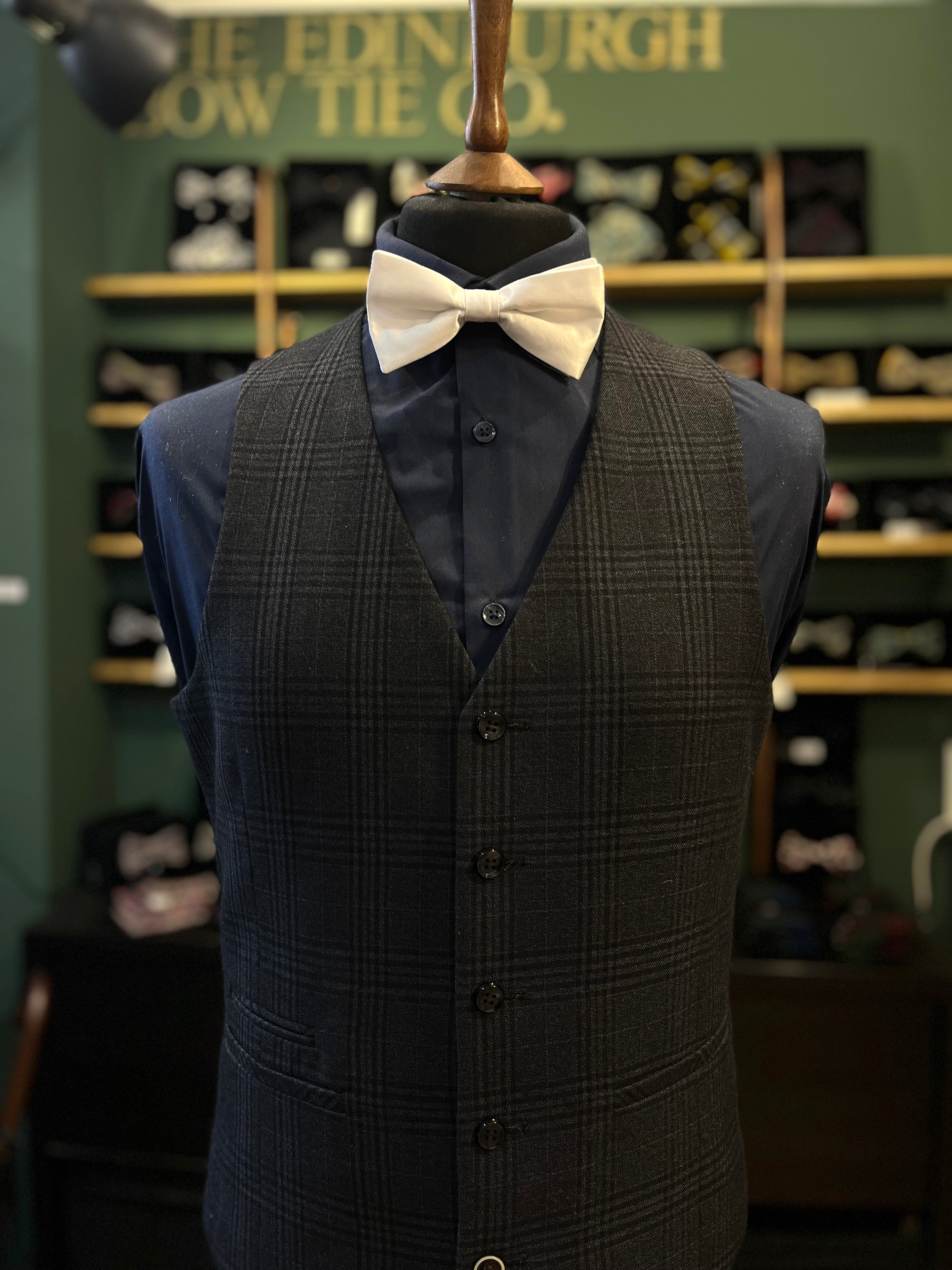 Plain White Silk Bow Tie