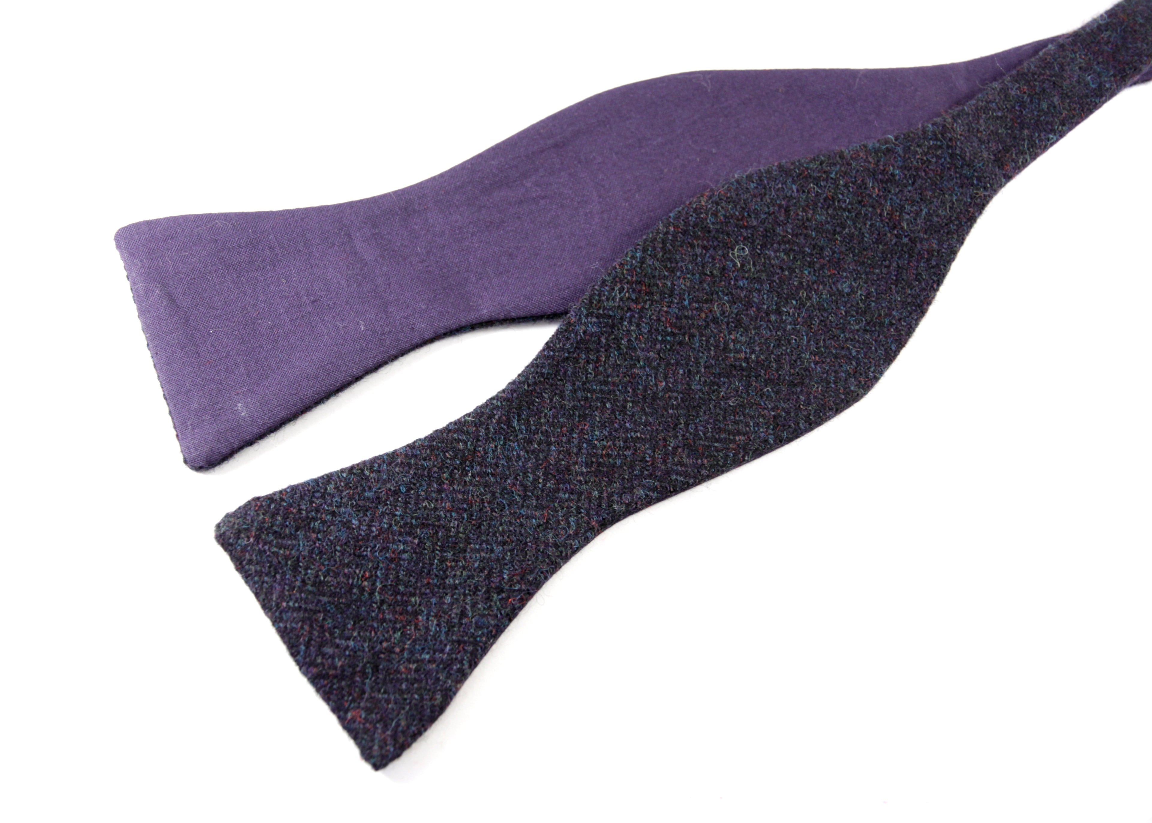 Navy Herringbone Tweed Bow Tie