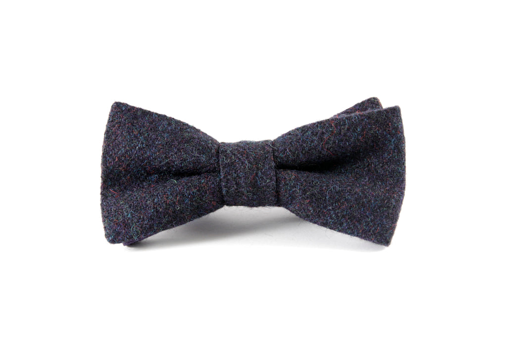 Navy Herringbone Tweed Bow Tie