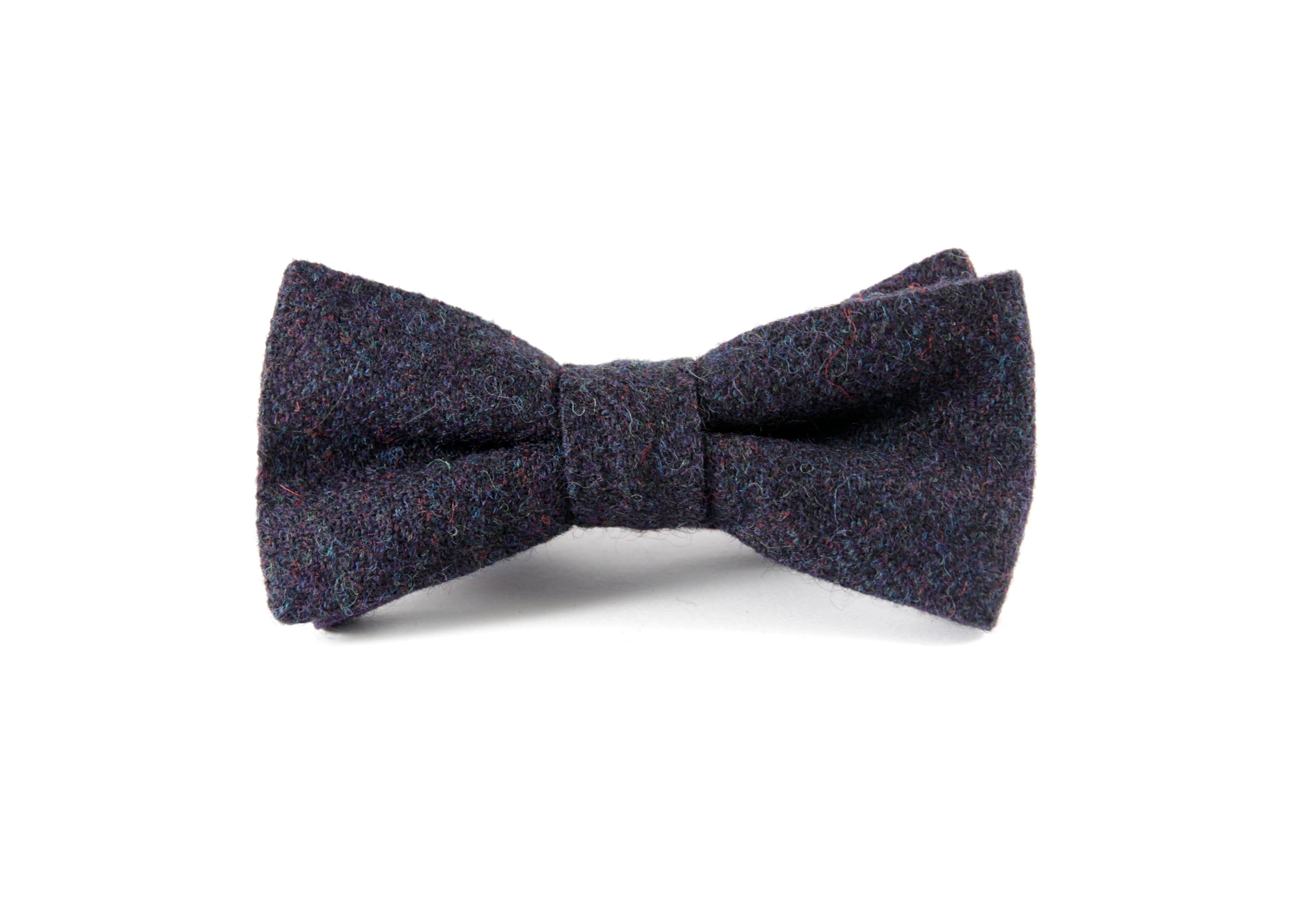 Navy Herringbone Tweed Bow Tie