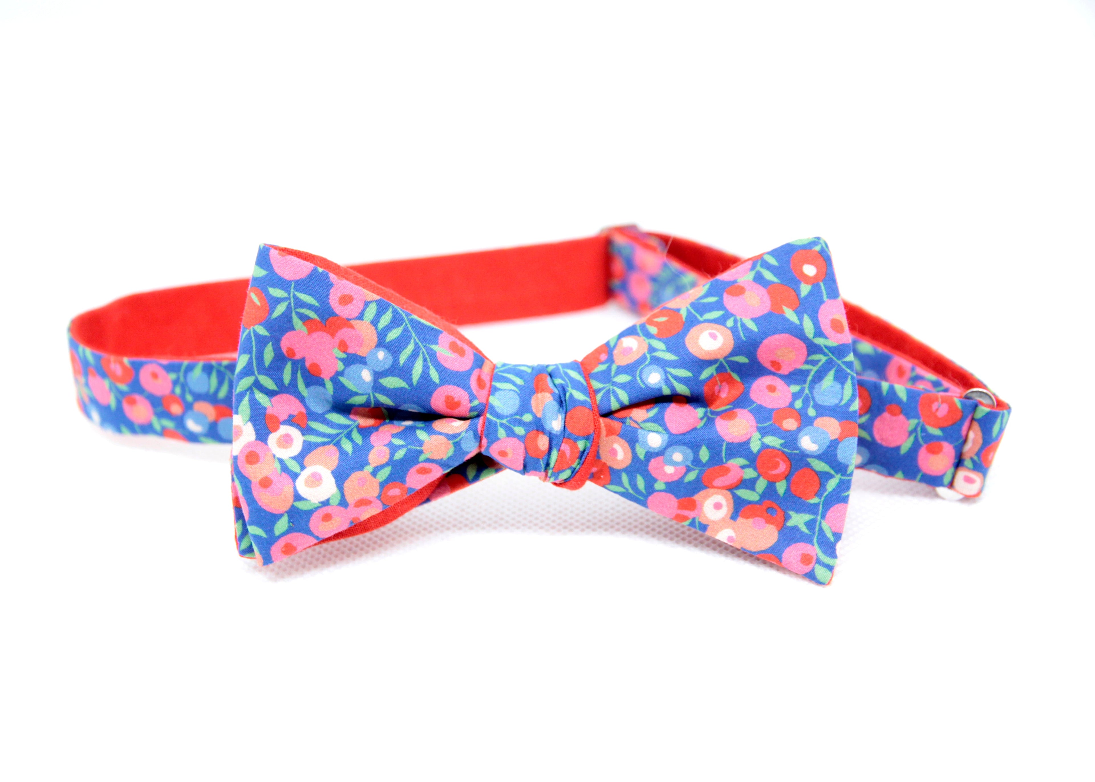 Red Berries Liberty Cotton Bow Tie