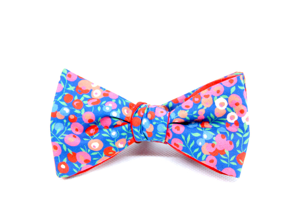 Red Berries Liberty Cotton Bow Tie