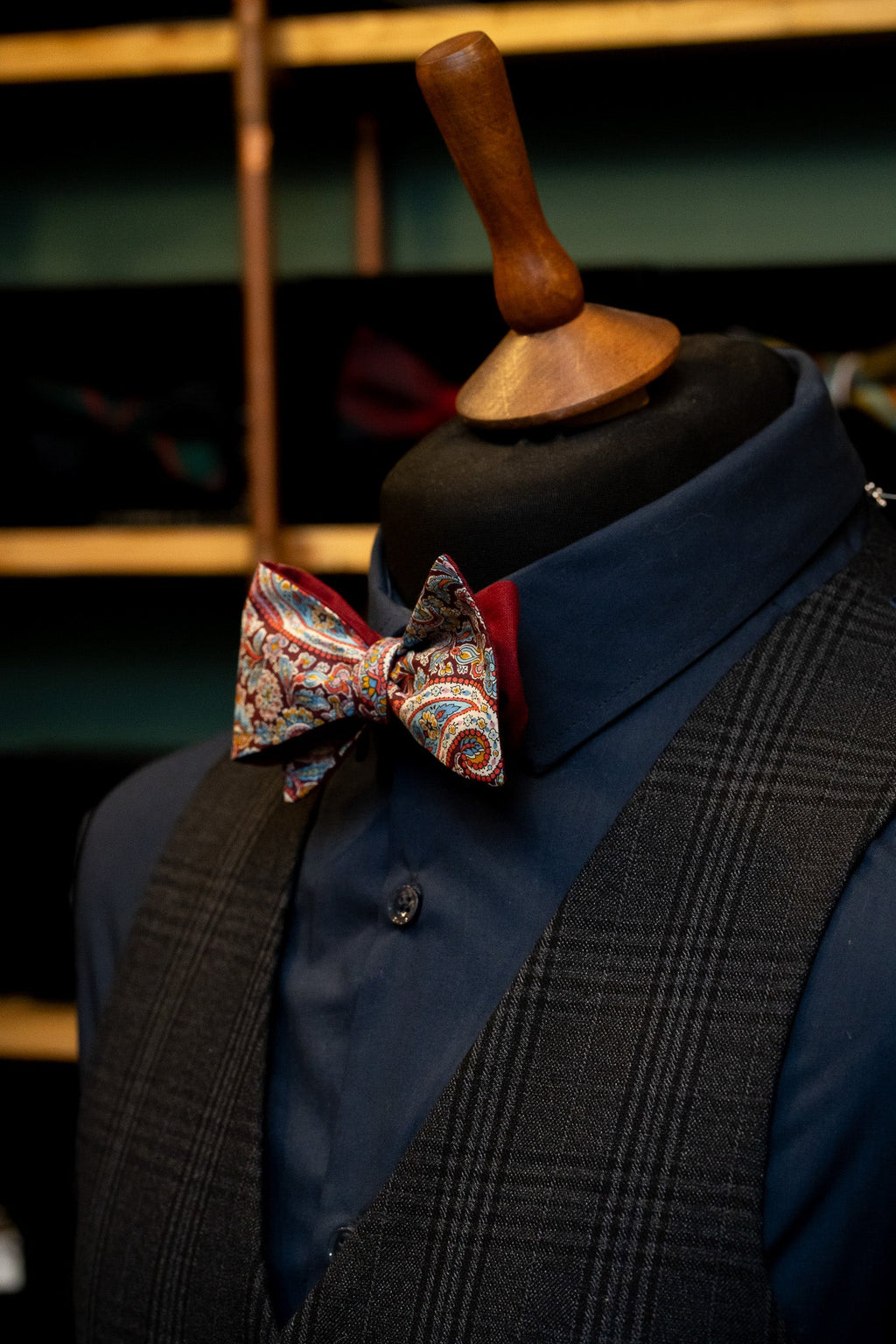Red Paisley Liberty Cotton Bow Tie