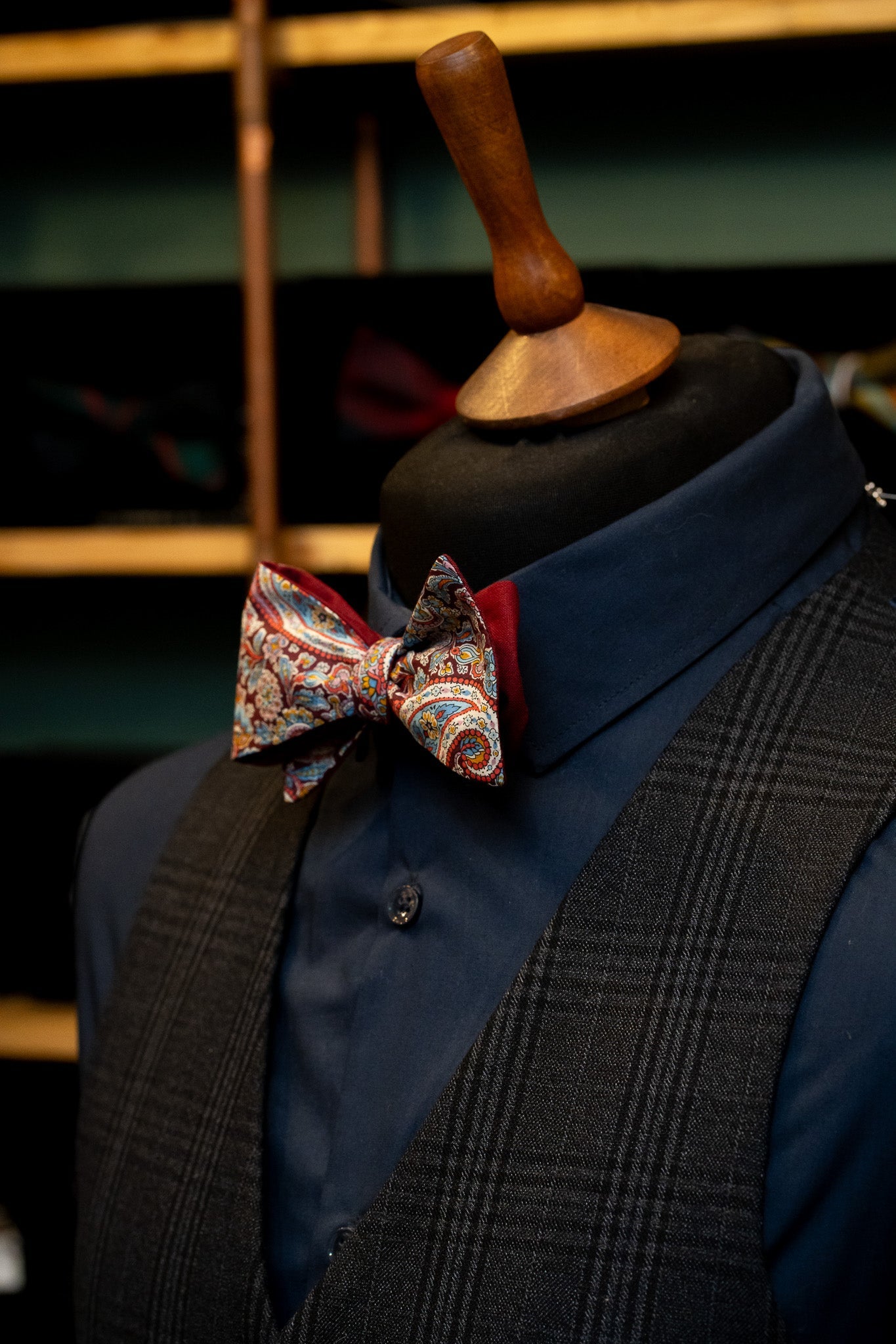 Red Paisley Liberty Cotton Bow Tie