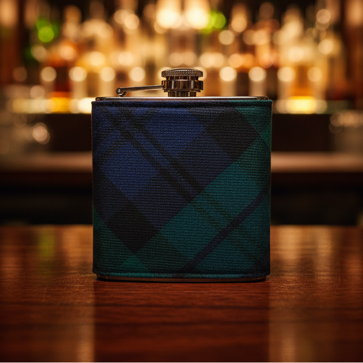 Black Watch Tartan Hip Flask