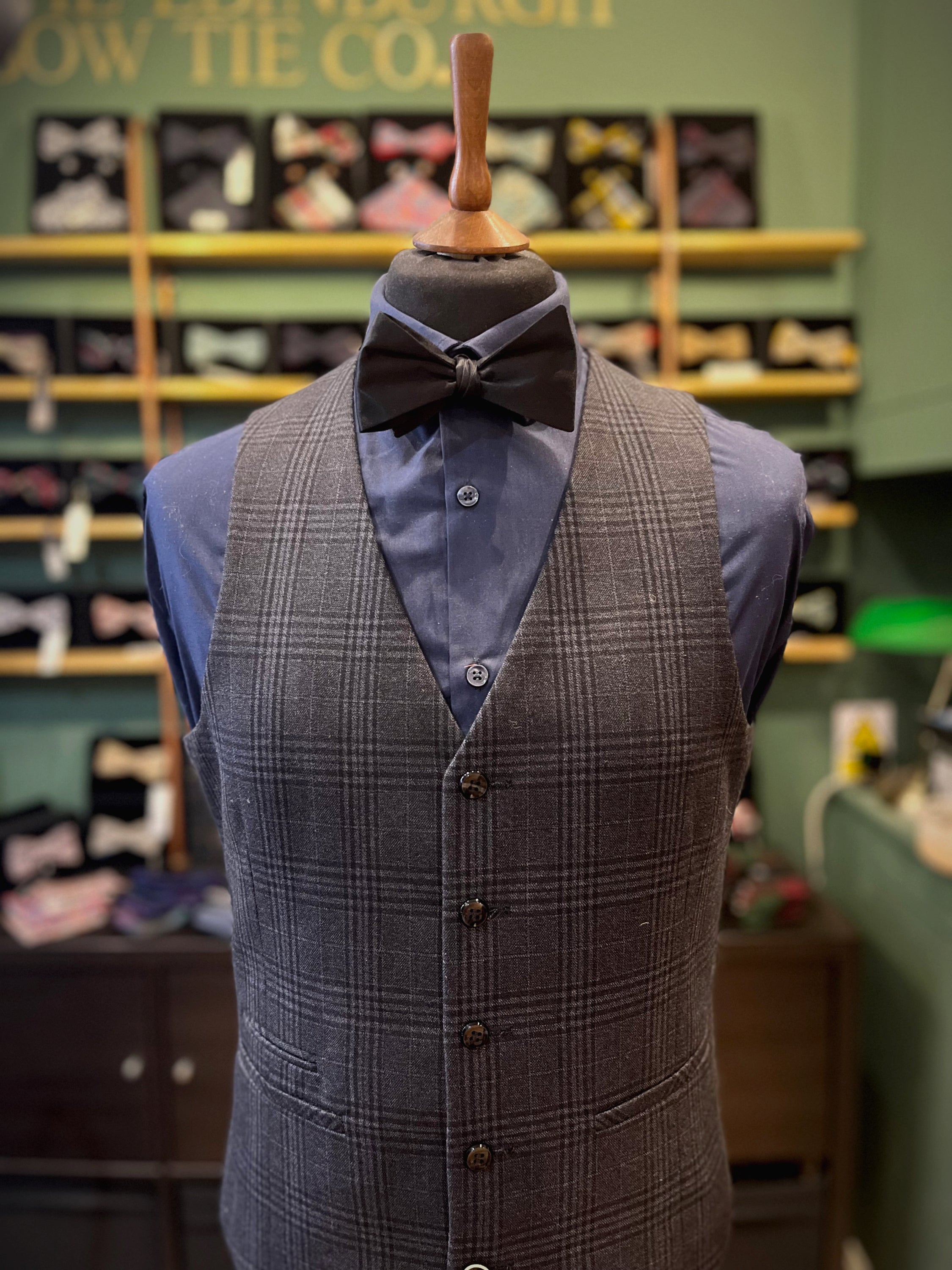 Plain Black Silk Bow Tie