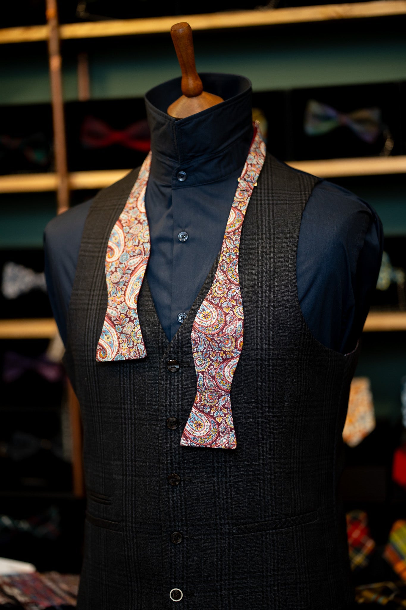 Red Paisley Liberty Cotton Bow Tie