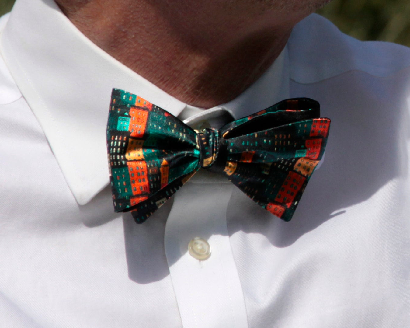 Cityscape Silk Bow Tie