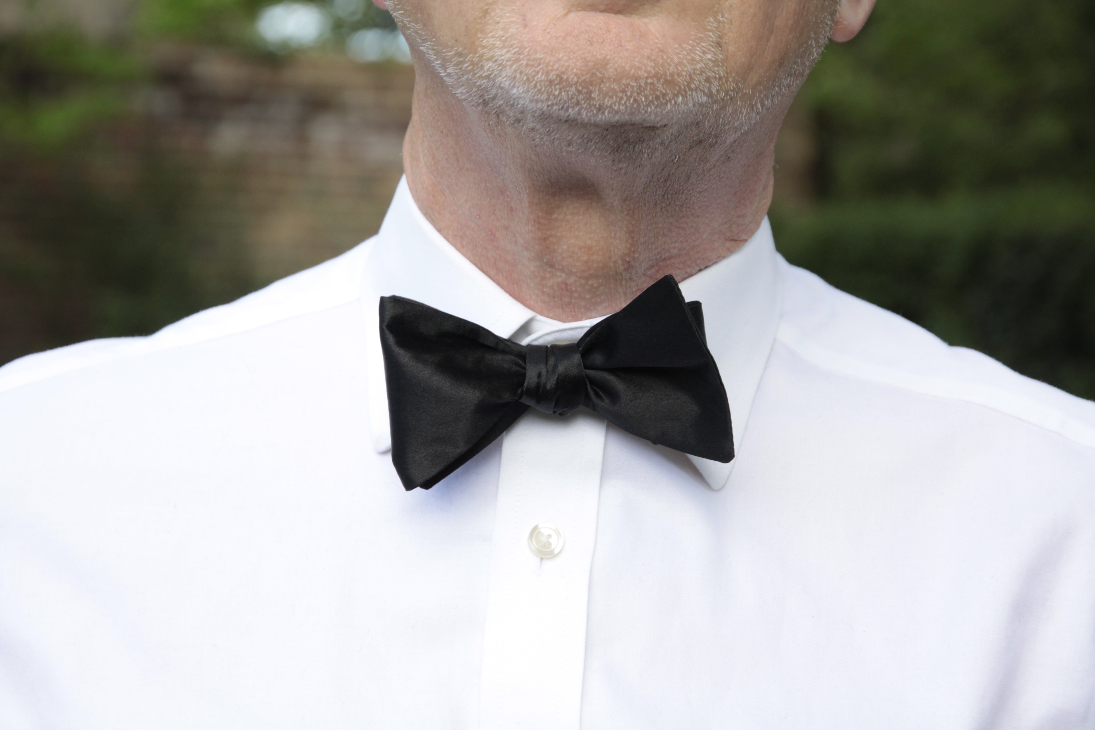 Plain Black Silk Bow Tie