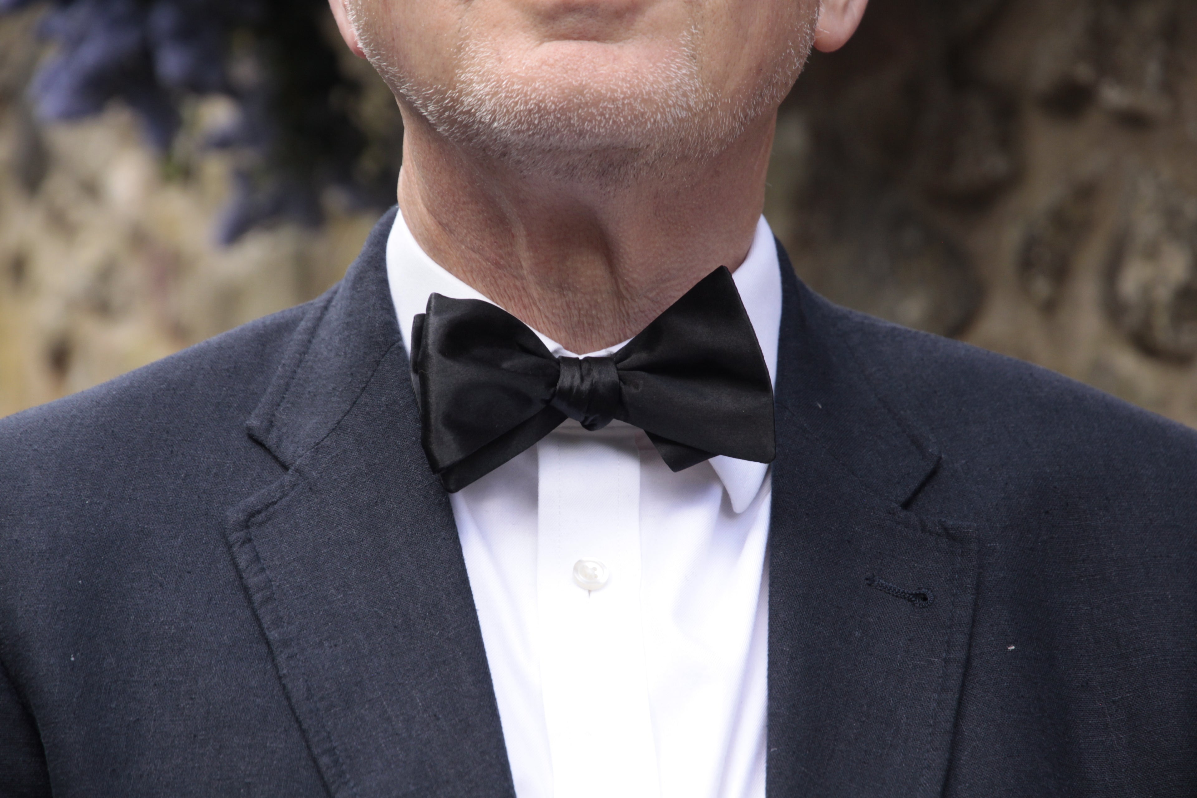 Plain Black Silk Bow Tie