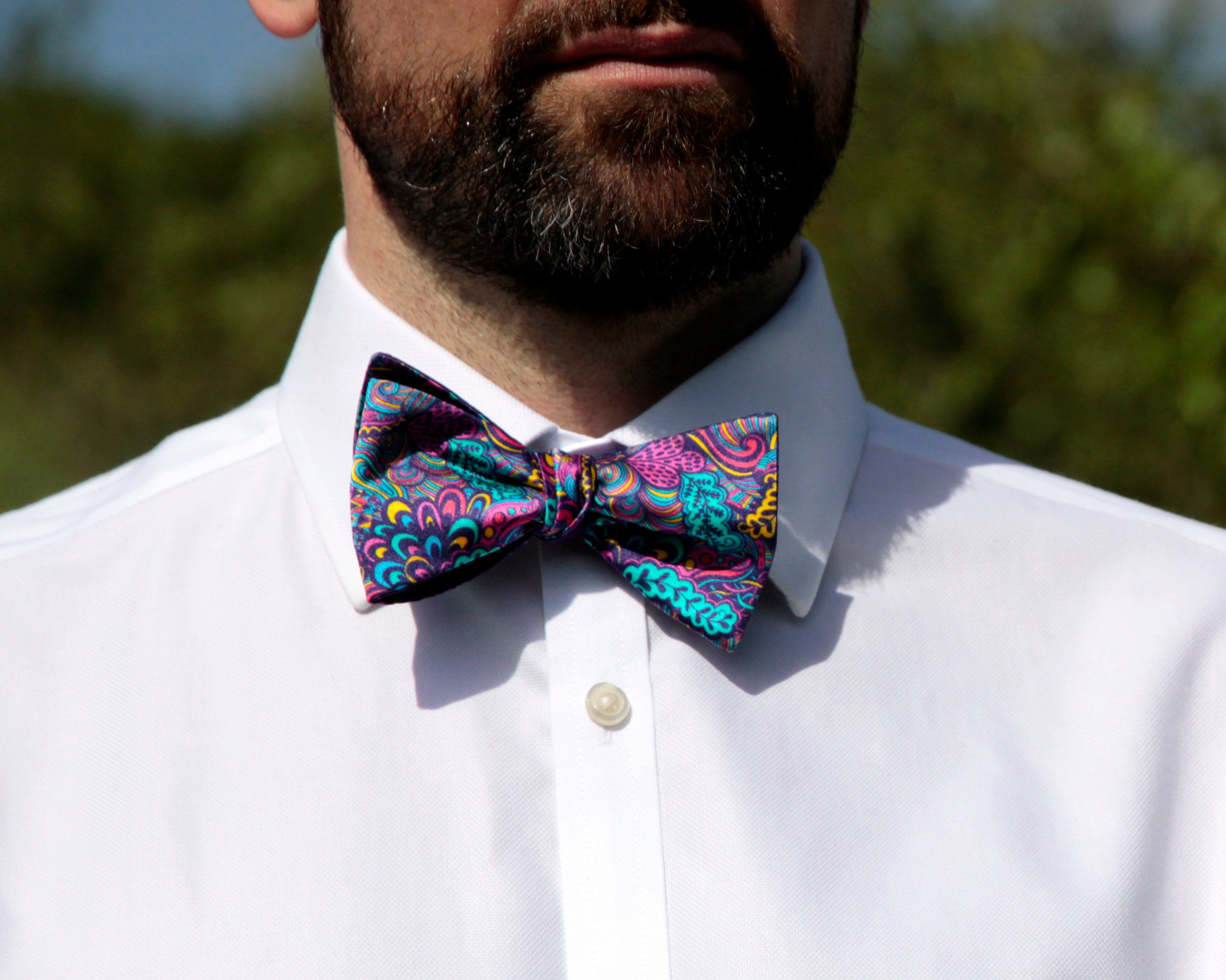 Purple Swirl Silk Bow Tie