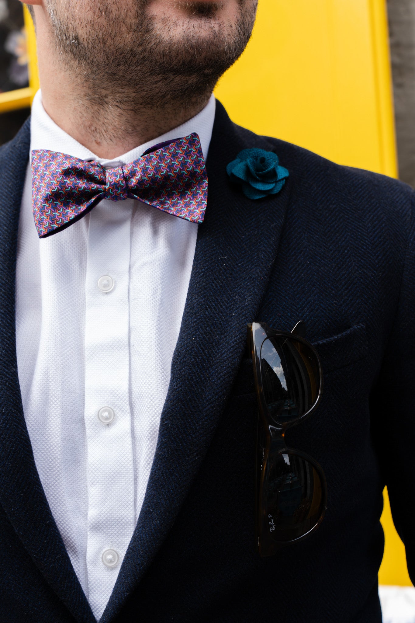 Purple Poly Silk Bow Tie