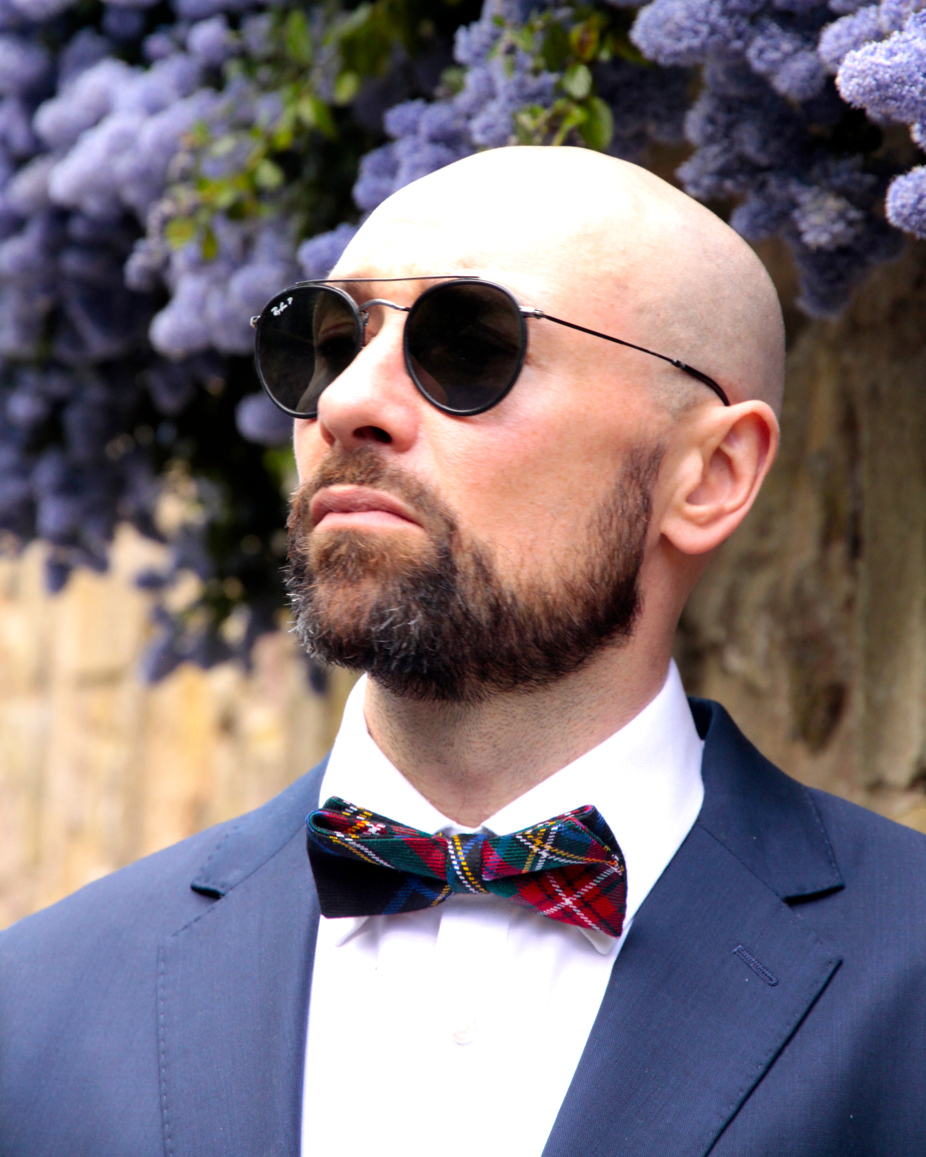 Stewart Black Tartan Bow Tie