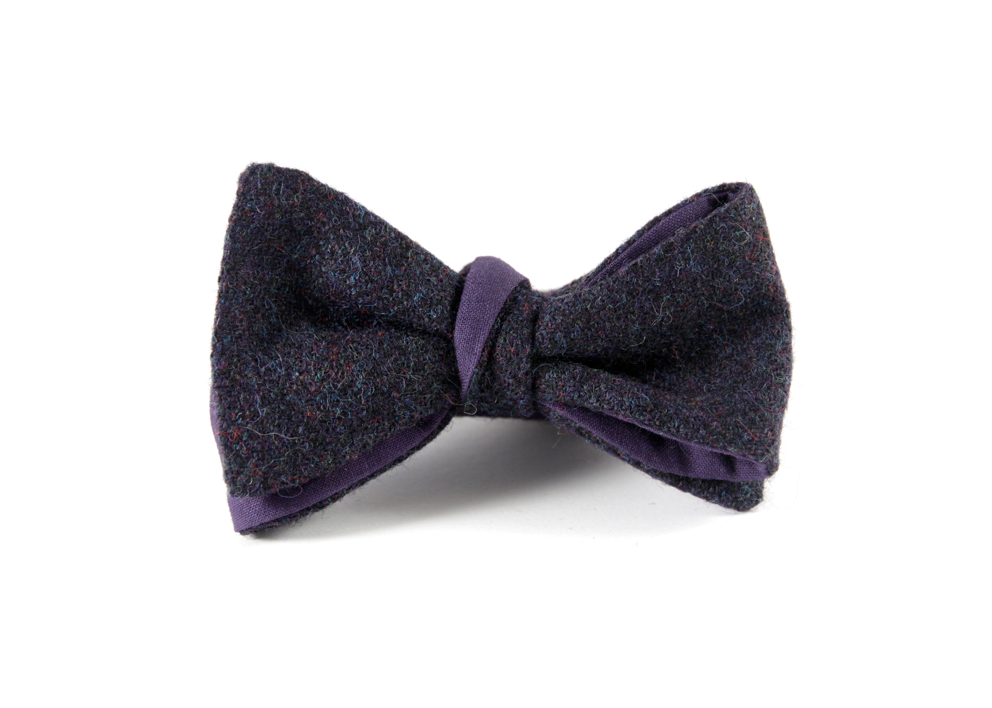 Navy Herringbone Tweed Bow Tie