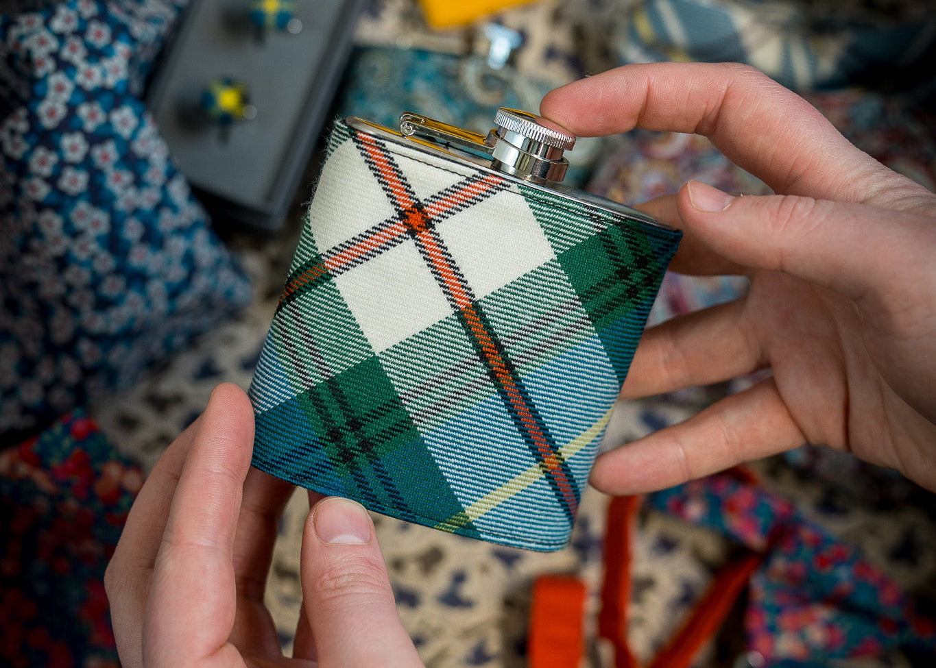 MacLeod Special Dress Tartan Hip Flask